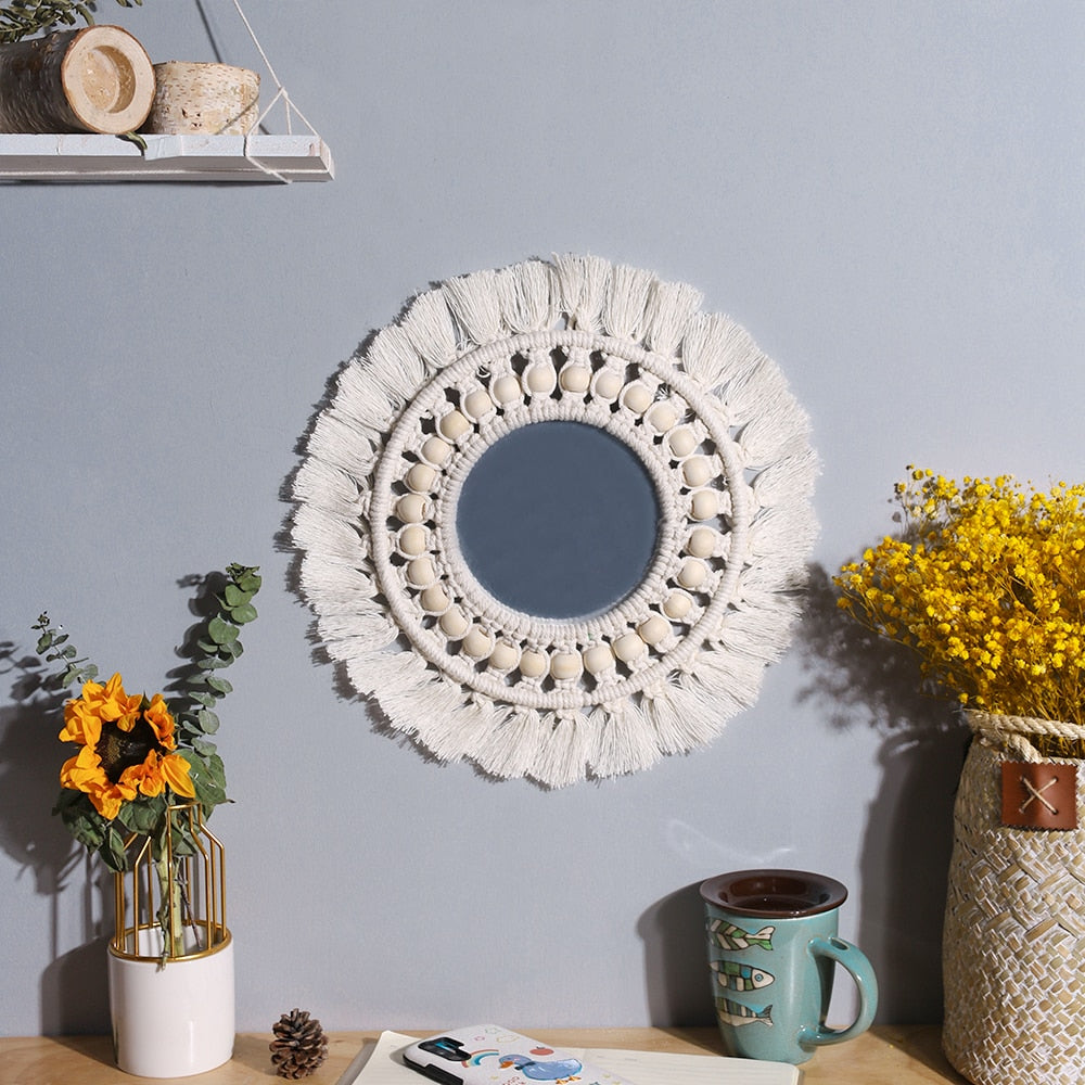 Macrame Round Mirror