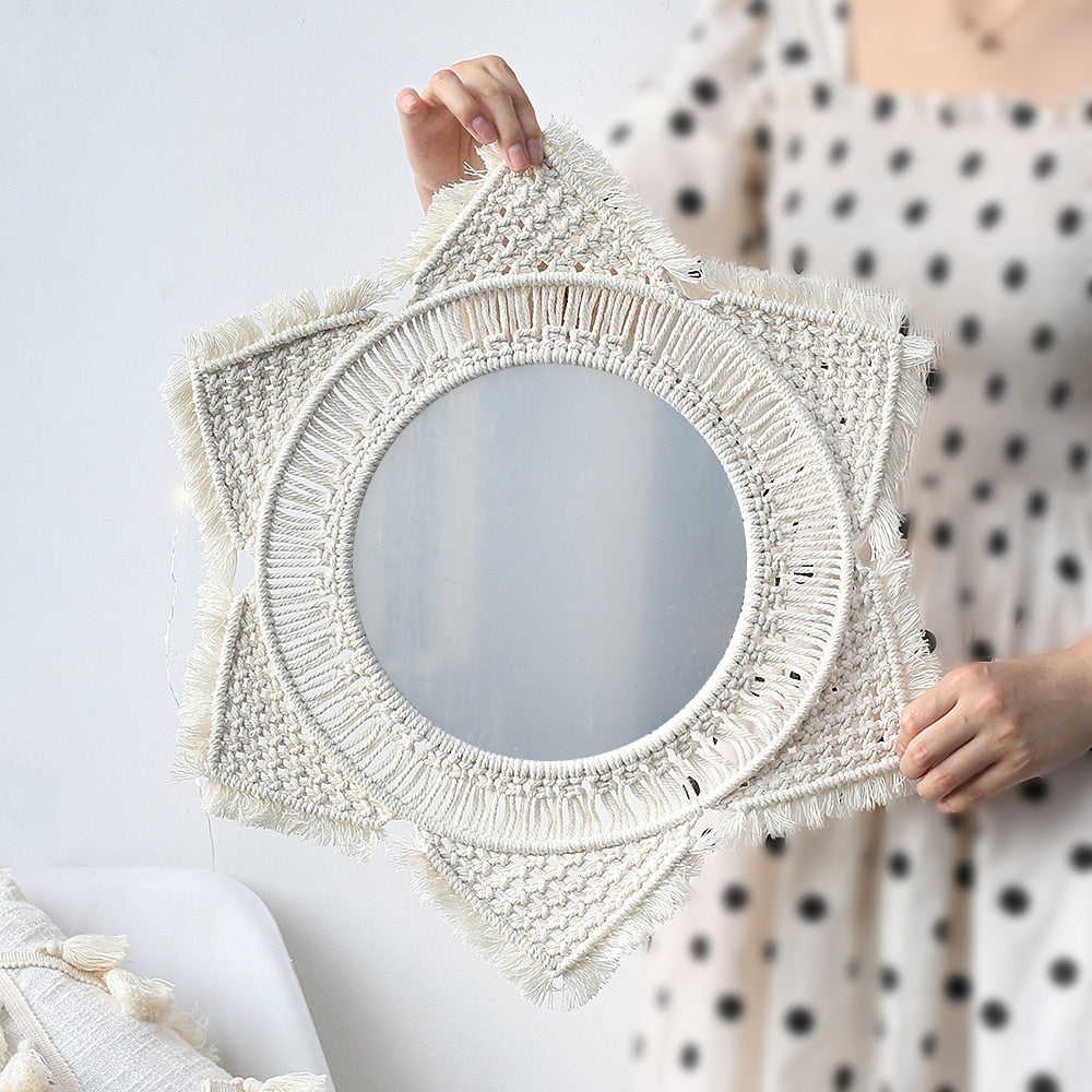 Macrame Round Mirror