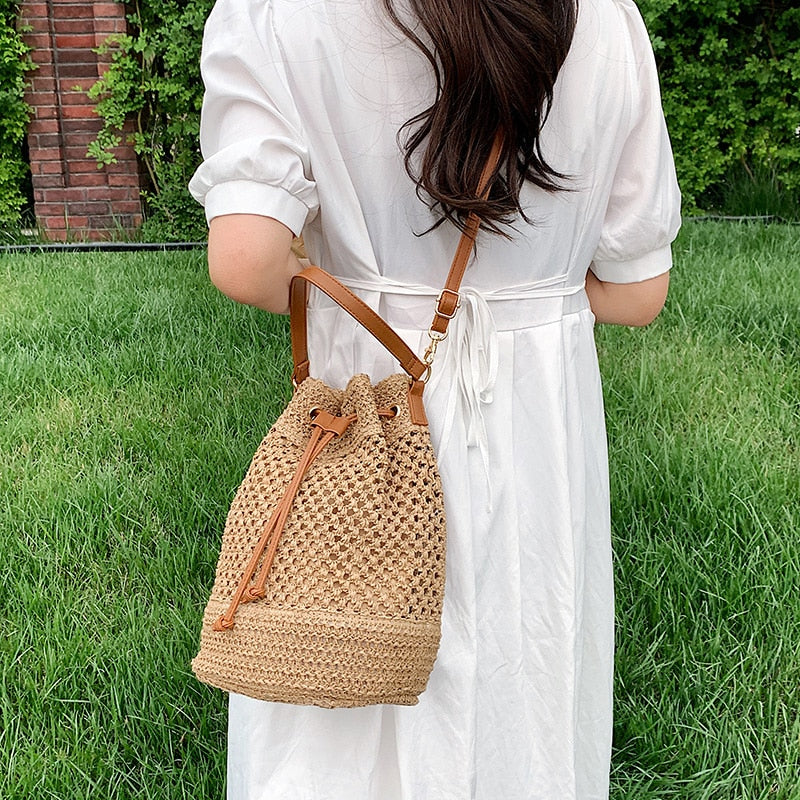 Bali Straw Bucket Bag