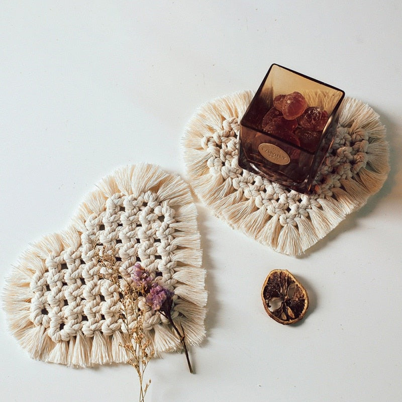 Bohemian Macrame Cotton Braid Coaster