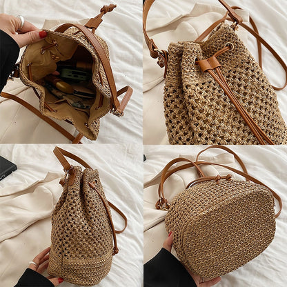 Bali Straw Bucket Bag