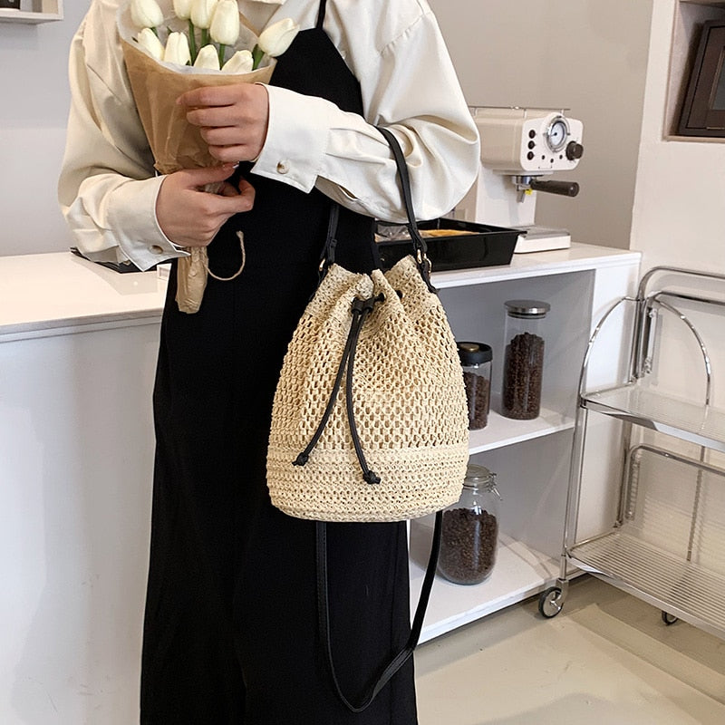 Bali Straw Bucket Bag