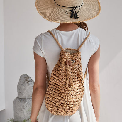 Summer Casual Raffia Backpacks