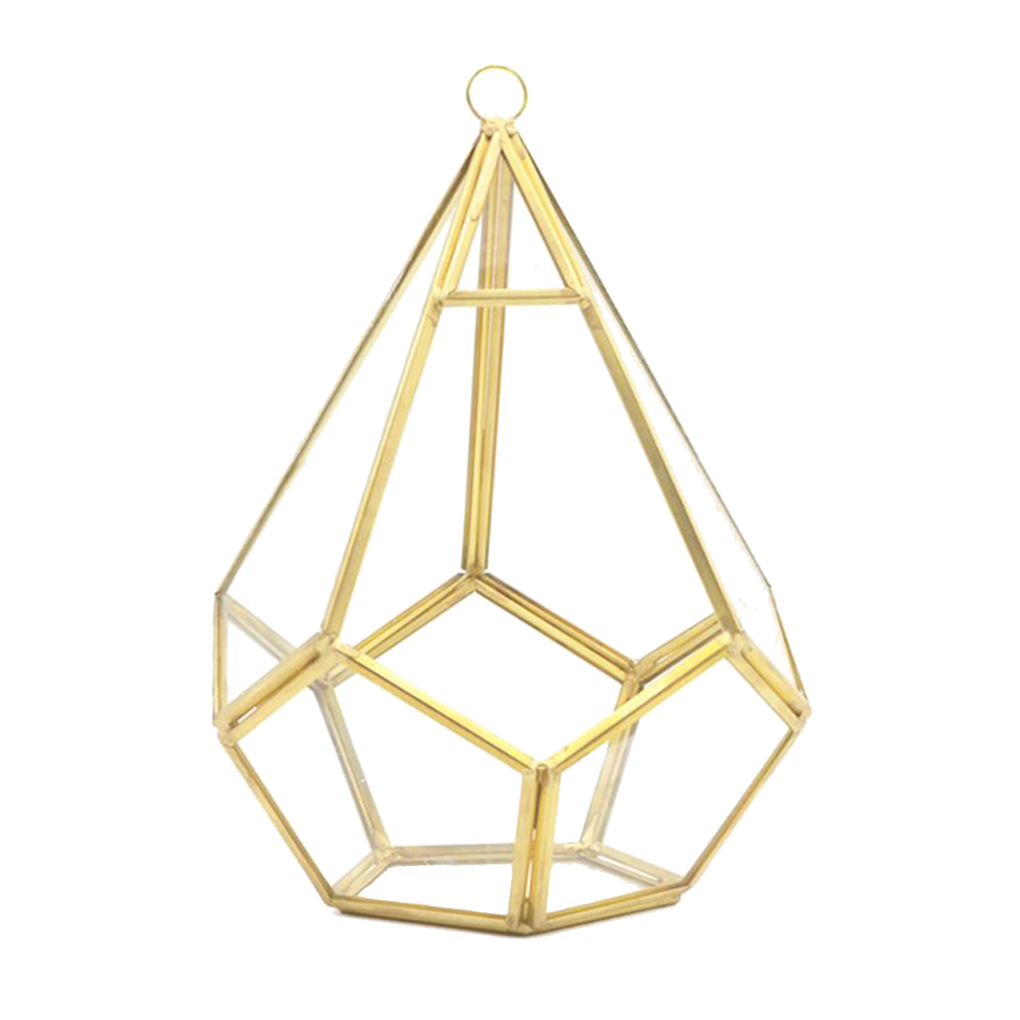 Antique Brass Geometric Terrarium