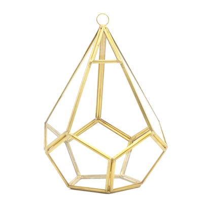 Antique Brass Geometric Terrarium