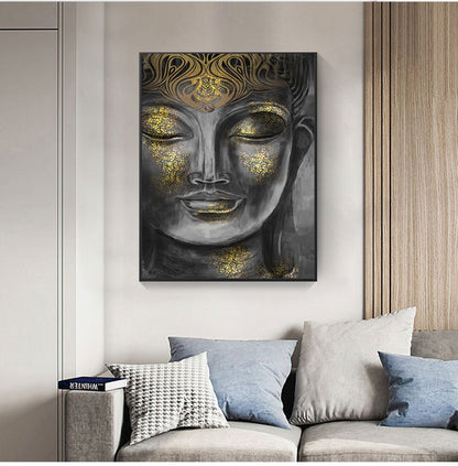 Balinese Golden Buddha HD Canvas Oil Painting