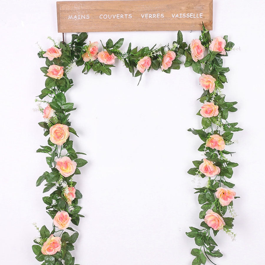 Artificial Flower Rose Vine Hanging Garland