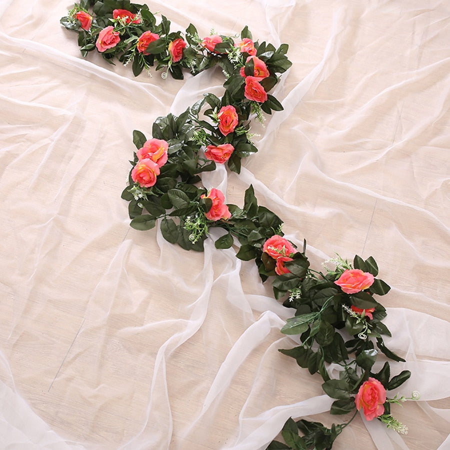 Artificial Flower Rose Vine Hanging Garland