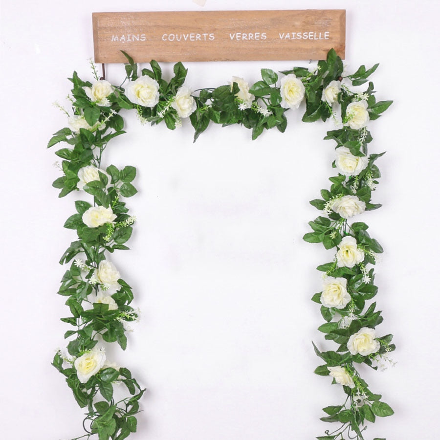 Artificial Flower Rose Vine Hanging Garland