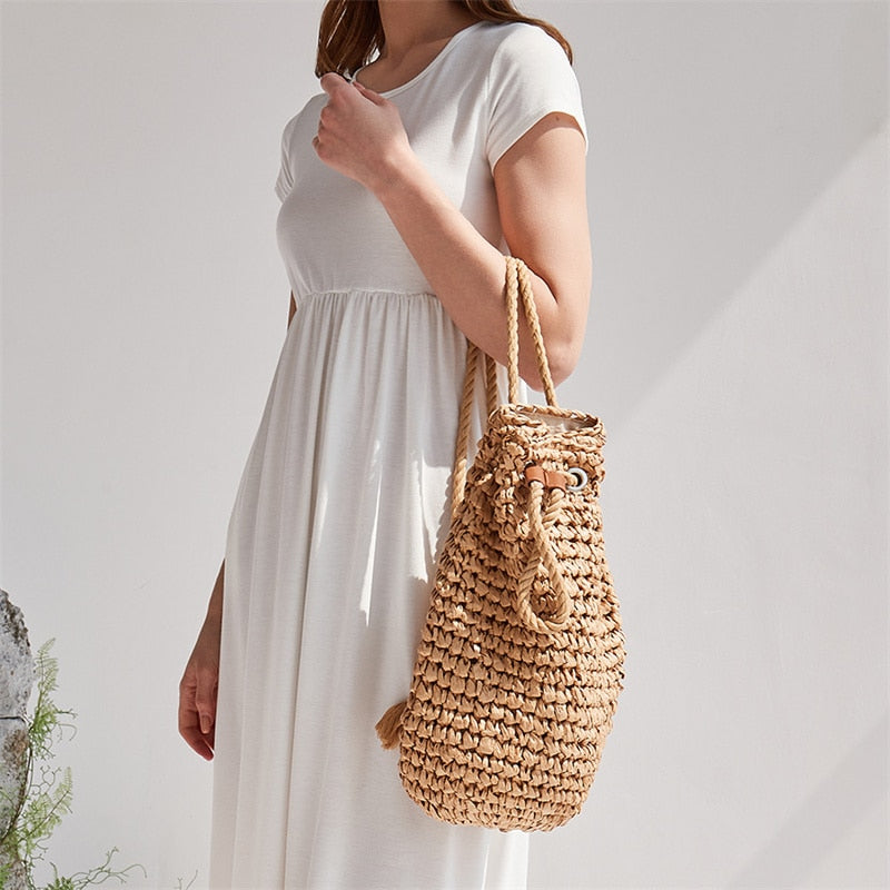 Summer Casual Raffia Backpacks