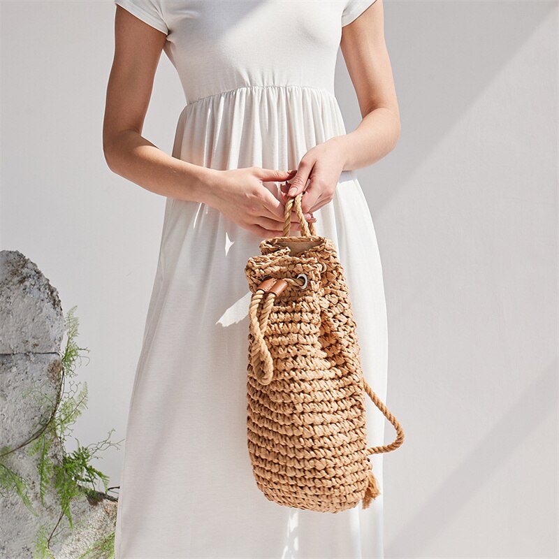 Summer Casual Raffia Backpacks