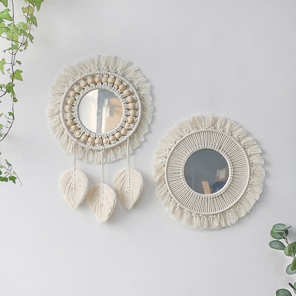 Macrame Round Mirror