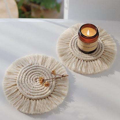 Bohemian Macrame Cotton Braid Coaster