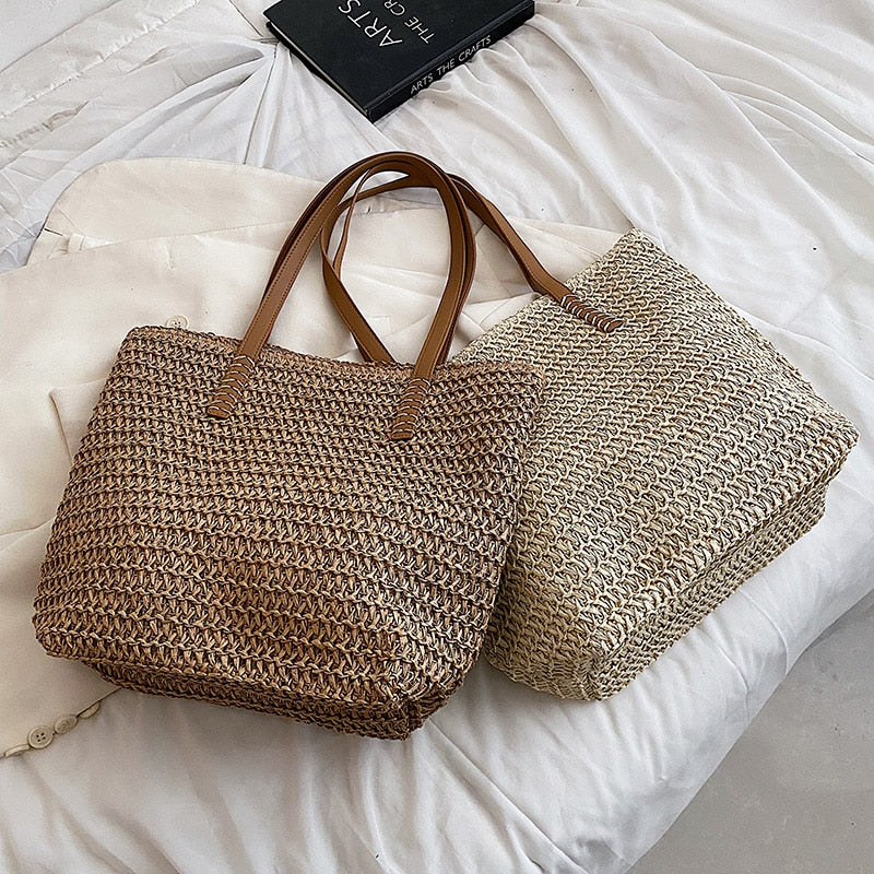 Summer Fashion Straw Beach Tote Bag