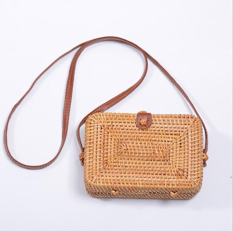 Bohemian Rattan Woven Shoulder Bag