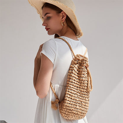 Summer Casual Raffia Backpacks