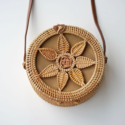 Bohemian Rattan Woven Shoulder Bag