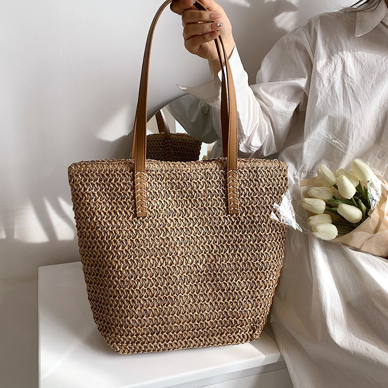 Summer Fashion Straw Beach Tote Bag