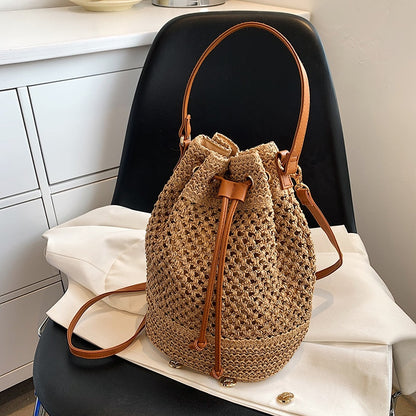 Bali Straw Bucket Bag